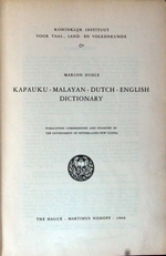 Kapauku-Malayan-Dutch-English Dictionary